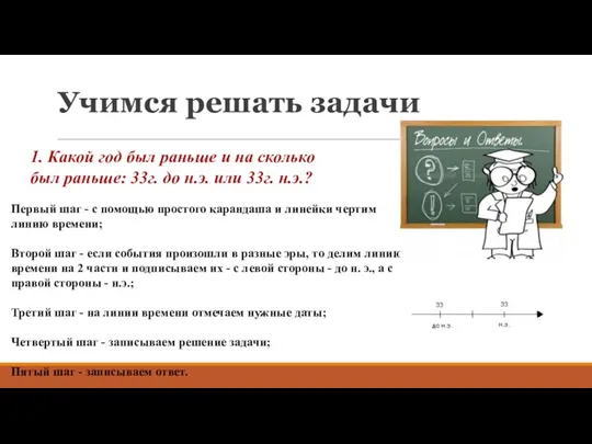 Учимся решать задачи 1. Какой год был раньше и на сколько был раньше: