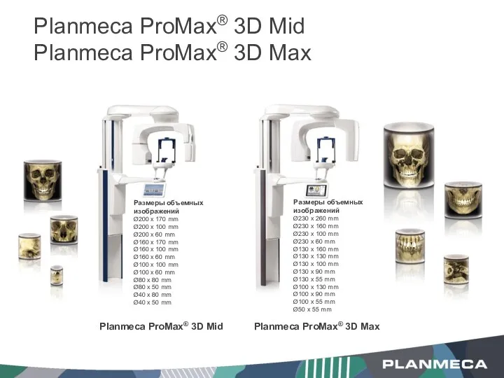 Planmeca ProMax® 3D Mid Planmeca ProMax® 3D Max Planmeca ProMax® 3D Mid Planmeca