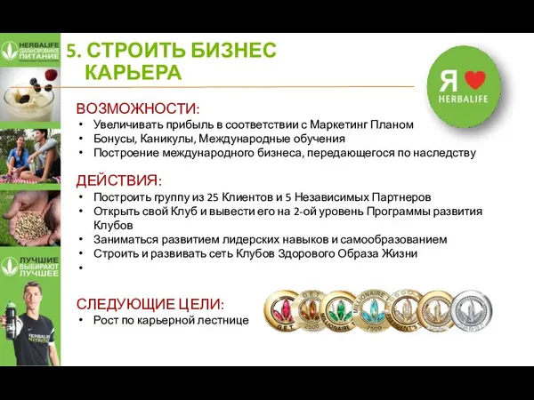 5. СТРОИТЬ БИЗНЕС КАРЬЕРА ВОЗМОЖНОСТИ: Увеличивать прибыль в соответствии с