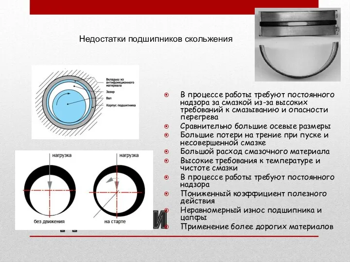 Недостатки В процессе работы требуют постоянного надзора за смазкой из-за