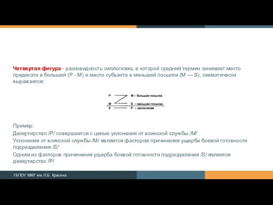 Четвертая фигура - разновидность силлогизма, в которой средний тер­мин занимает