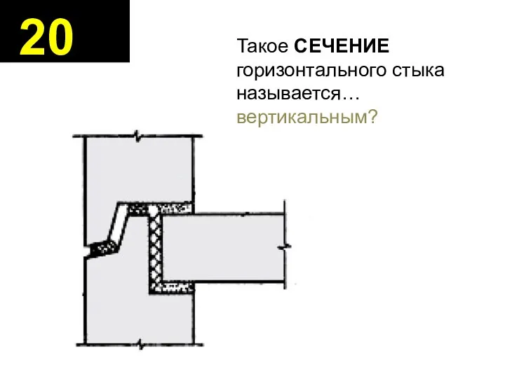 20 Такое СЕЧЕНИЕ горизонтального стыка называется… вертикальным?