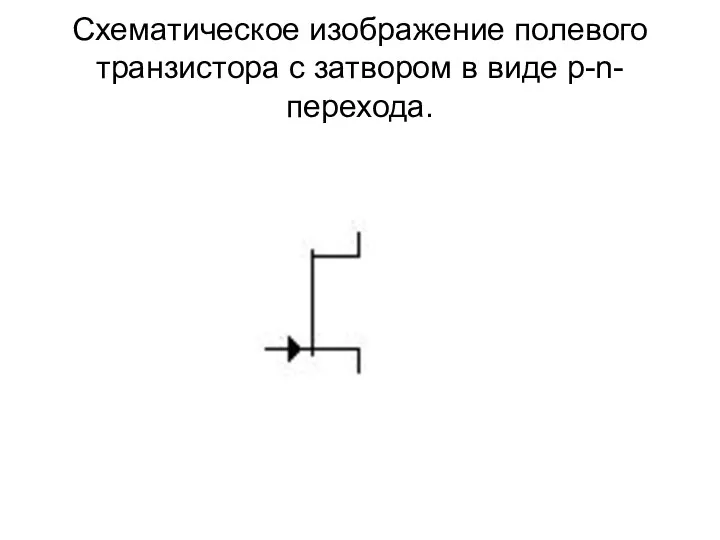 Схематическое изображение полевого транзистора с затвором в виде p-n-перехода.