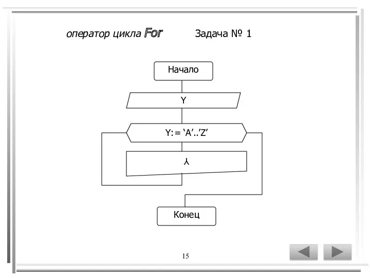 15 оператор цикла For Задача № 1