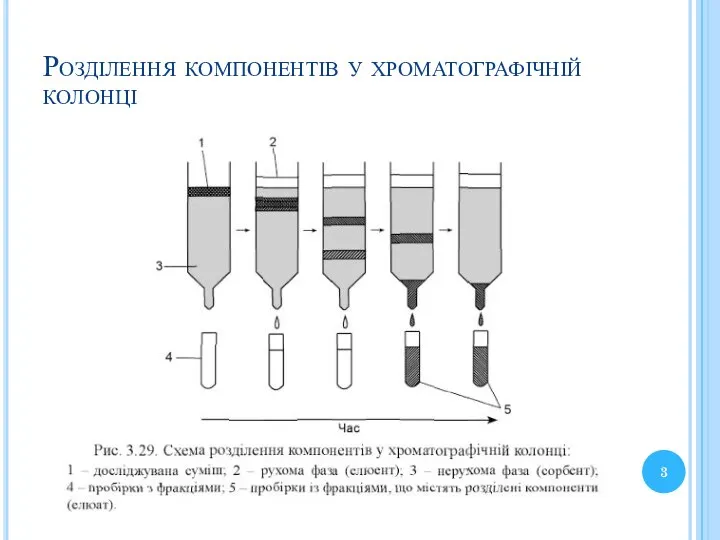 Розділення компонентів у хроматографічній колонці