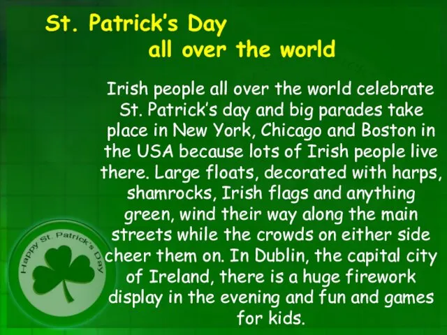St. Patrick’s Day all over the world Irish people all