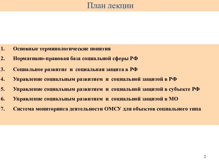 Основные терминологические понятия Нормативно-правовая база социальной сферы РФ Социальное развитие