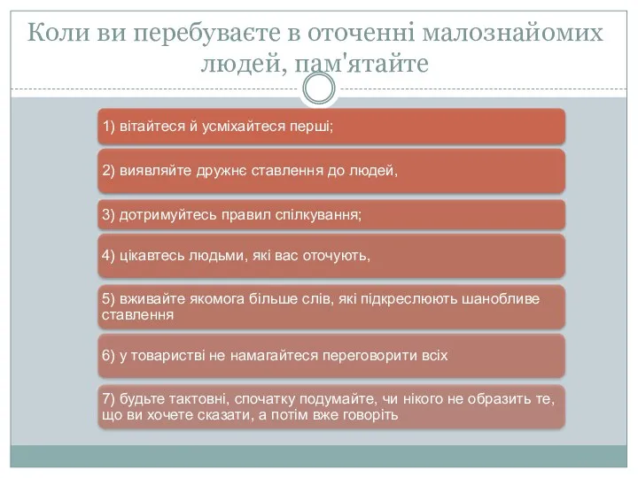 Коли ви перебуваєте в оточенні малознайомих людей, пам'ятайте