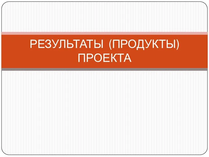 РЕЗУЛЬТАТЫ (ПРОДУКТЫ) ПРОЕКТА