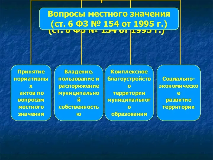 Вопросы местного значения (ст. 6 ФЗ № 154 от 1995 г.)