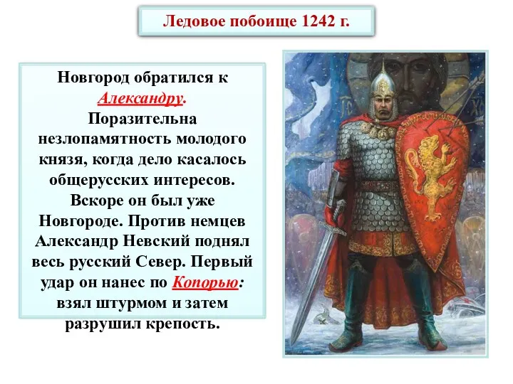 Ледовое побоище 1242 г. Новгород обратился к Александру. Поразительна незлопамятность
