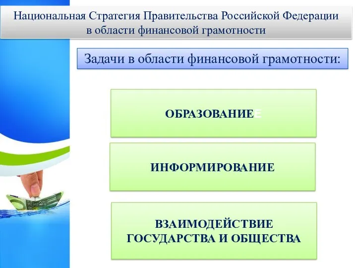 Задачи в области финансовой грамотности: Национальная Стратегия Правительства Российской Федерации