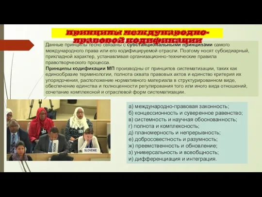 Данные принципы тесно связаны с субстанциональными принципами самого международного права