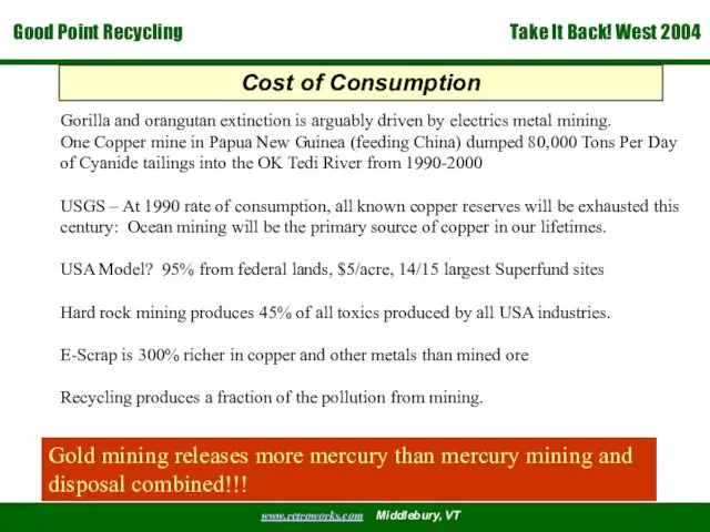 Cost of Consumption Gorilla and orangutan extinction is arguably driven