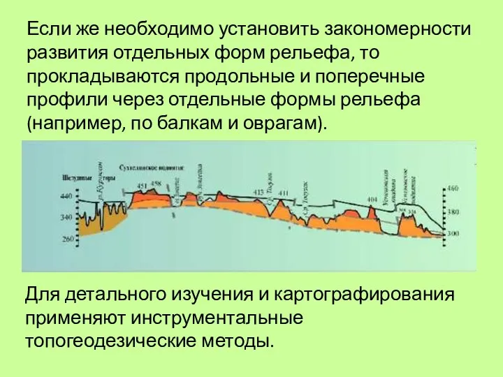 Если же необходимо установить закономерности развития отдельных форм рельефа, то