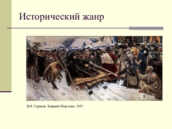 Исторический жанр В.И. Суриков. Боярыня Морозова. 1887.