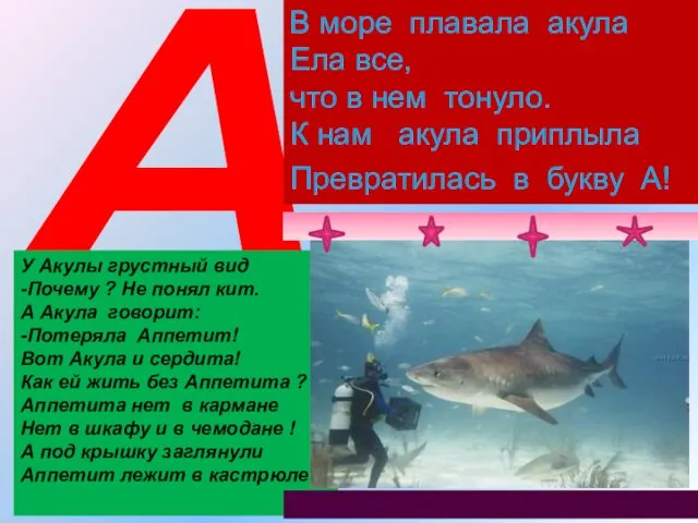 А У Акулы грустный вид -Почему ? Не понял кит.