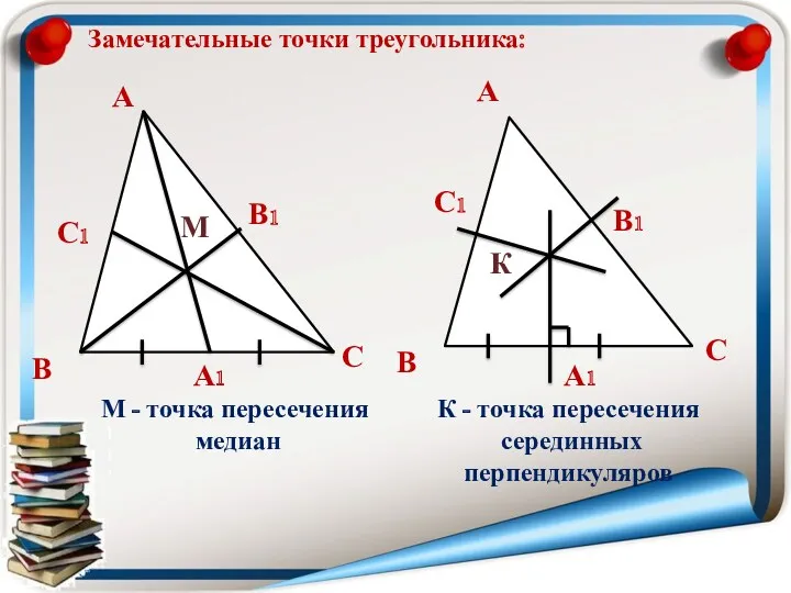 А В С А1 В1 С1 Замечательные точки треугольника: М