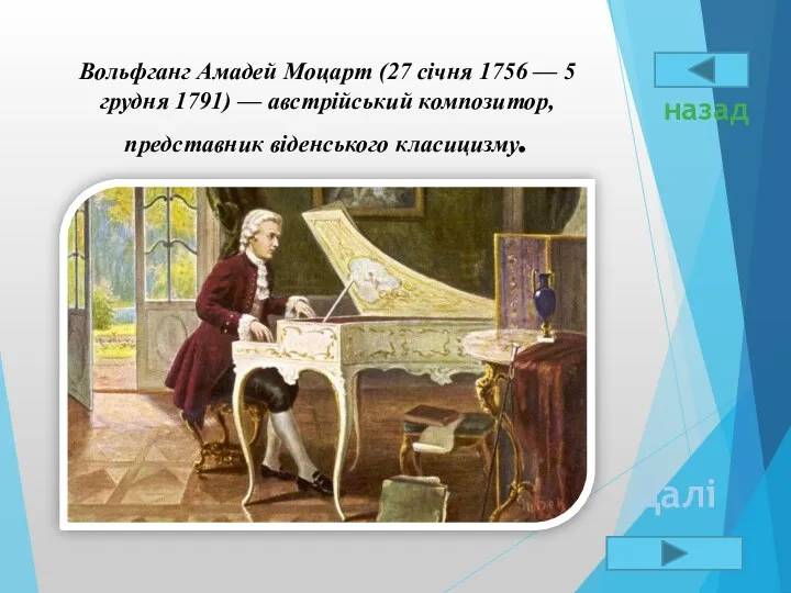 Вольфганг Амадей Моцарт (27 січня 1756 — 5 грудня 1791)