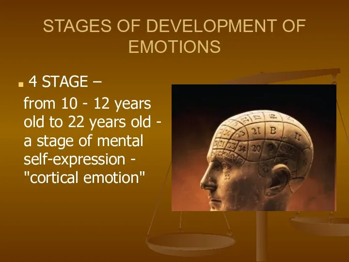 STAGES OF DEVELOPMENT OF EMOTIONS 4 STAGE – from 10