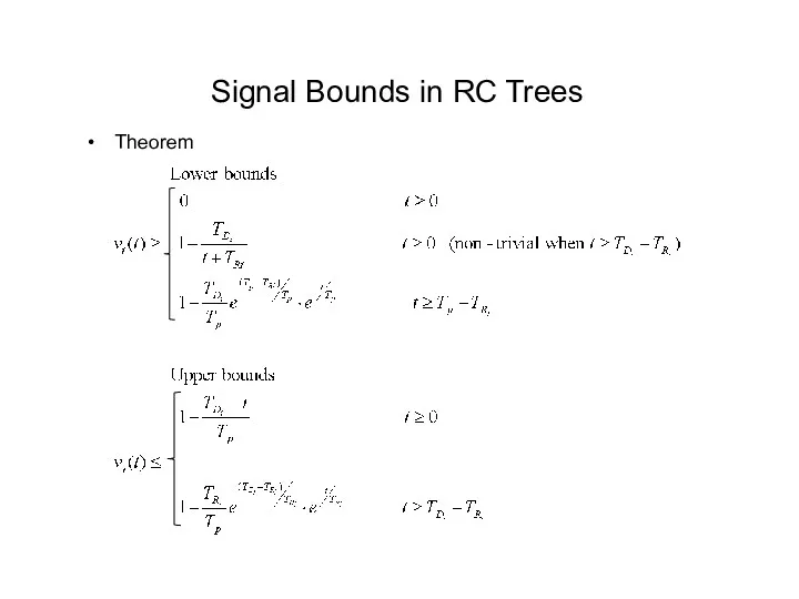 Signal Bounds in RC Trees Theorem