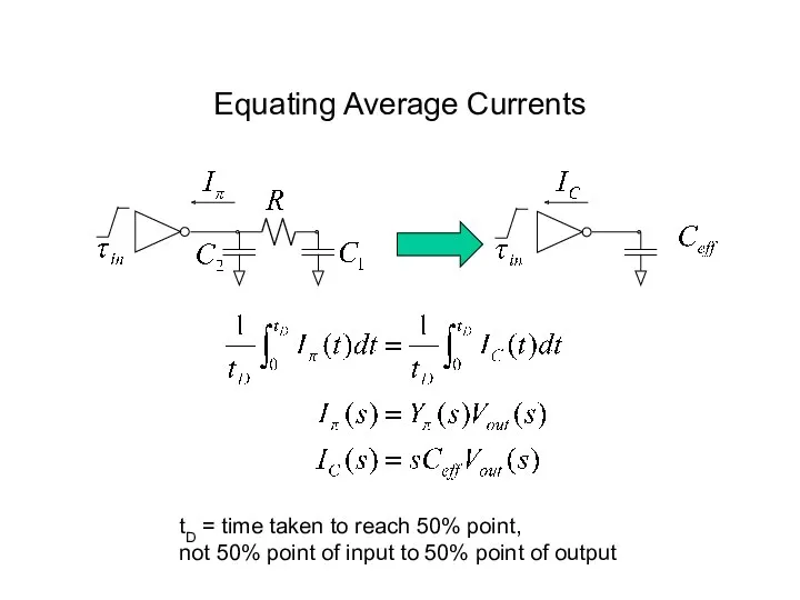 Equating Average Currents tD = time taken to reach 50% point, not 50%