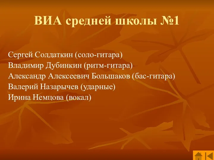 ВИА средней школы №1 Сергей Солдаткин (соло-гитара) Владимир Дубинкин (ритм-гитара)