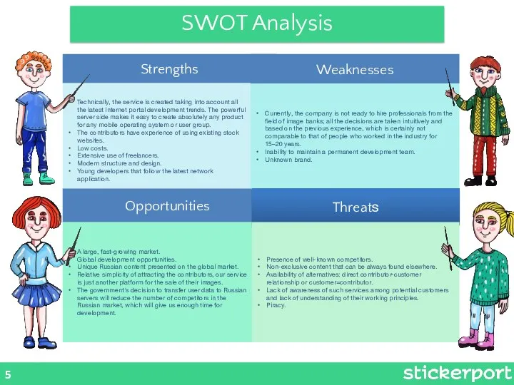 5 SWOT Analysis Strengths Technically, the service is created taking