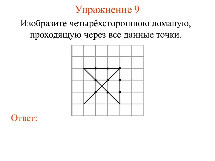Упражнение 9 Изобразите четырёхстороннюю ломаную, проходящую через все данные точки.