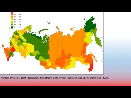 Number of vascular plant species per administrative units (by Igor