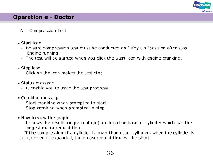 Start icon - Be sure compression test must be conducted