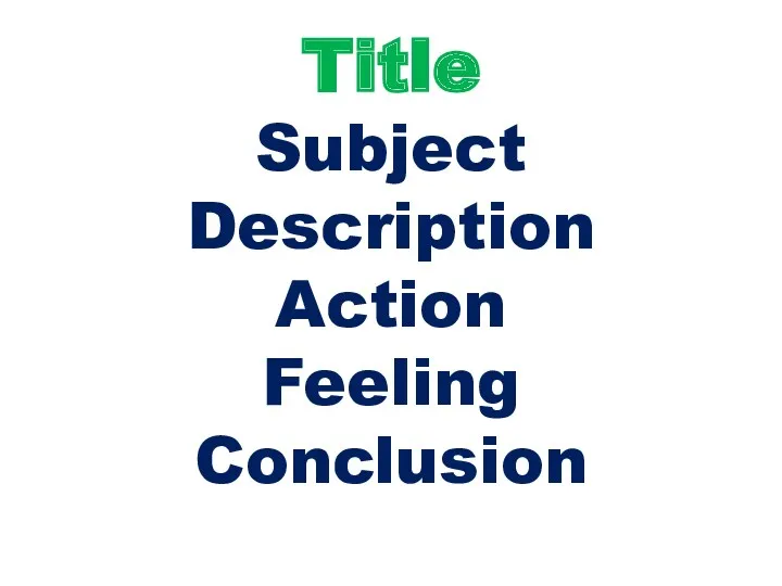 Title Subject Description Action Feeling Conclusion