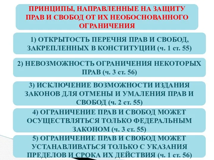 ПРИНЦИПЫ, НАПРАВЛЕННЫЕ НА ЗАЩИТУ ПРАВ И СВОБОД ОТ ИХ НЕОБОСНОВАННОГО