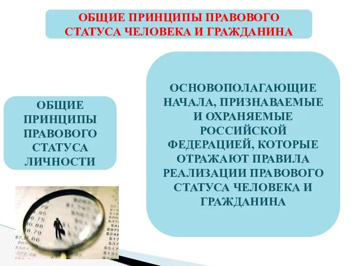 ОБЩИЕ ПРИНЦИПЫ ПРАВОВОГО СТАТУСА ЧЕЛОВЕКА И ГРАЖДАНИНА ОБЩИЕ ПРИНЦИПЫ ПРАВОВОГО