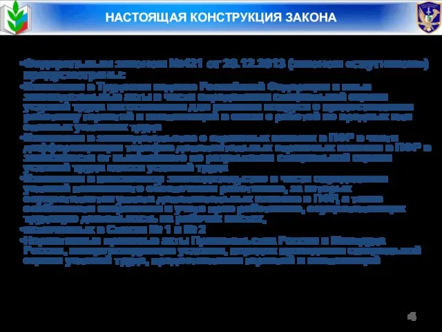 НАСТОЯЩАЯ КОНСТРУКЦИЯ ЗАКОНА Федеральным законом №421 от 28.12.2013 (законом «спутником»)