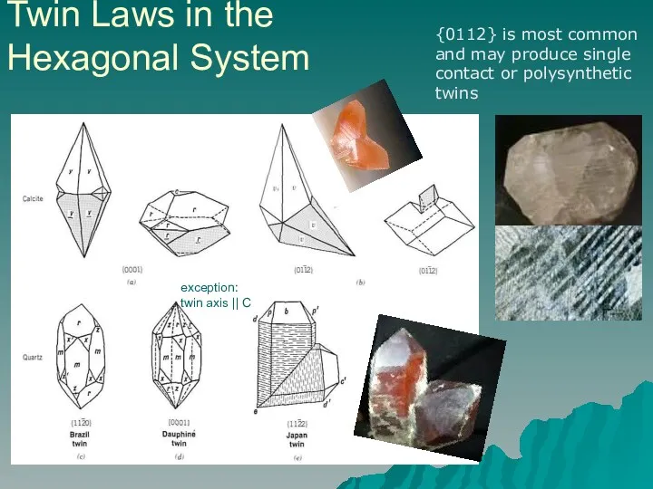 Twin Laws in the Hexagonal System {0112} is most common