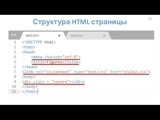 45 Структура HTML страницы