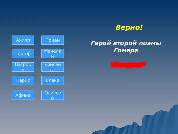 Одиссей Афина Патрокл Брисеида Менелай Приам Гектор Ахилл Парис Елена