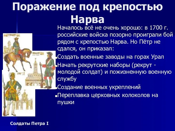 Поражение под крепостью Нарва Началось всё не очень хорошо: в