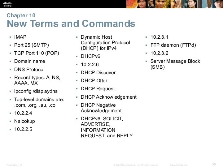 Chapter 10 New Terms and Commands IMAP Port 25 (SMTP)