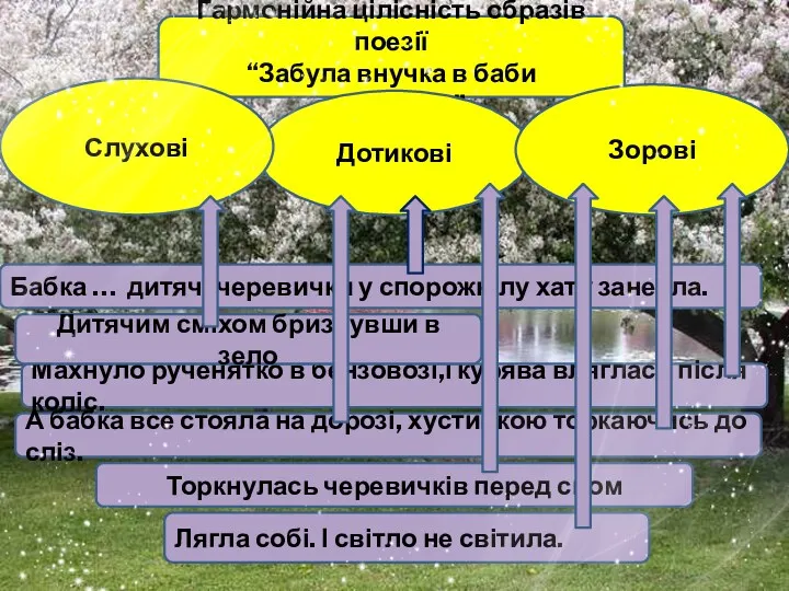 Гармонійна цілісність образів поезії “Забула внучка в баби черевички” Дотикові