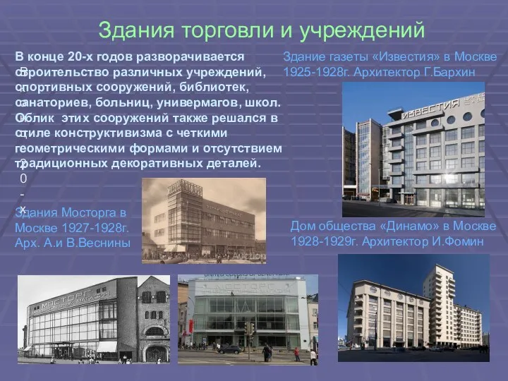 Здания торговли и учреждений Дом общества «Динамо» в Москве 1928-1929г.