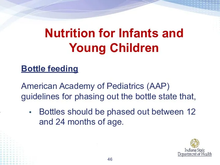 Bottle feeding American Academy of Pediatrics (AAP) guidelines for phasing