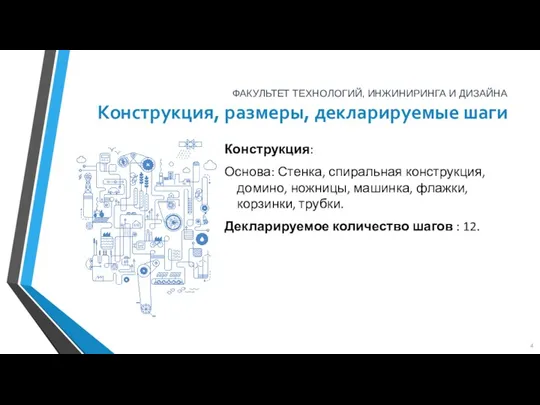 Конструкция, размеры, декларируемые шаги Конструкция: Основа: Стенка, спиральная конструкция, домино,