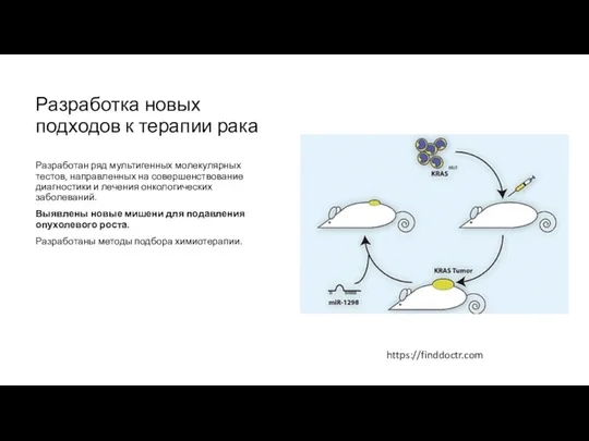 Разработка новых подходов к терапии рака Разработан ряд мультигенных молекулярных