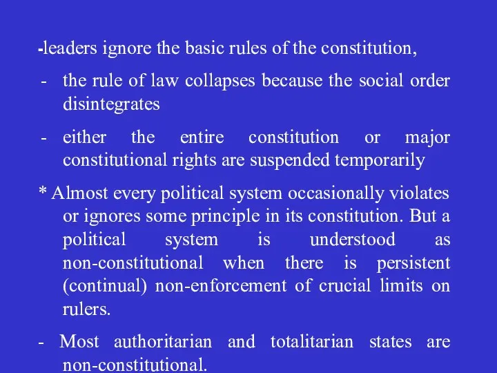 -leaders ignore the basic rules of the constitution, the rule