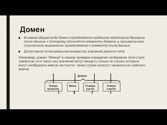 Домен В самом общем виде домен определяется заданием некоторого базового