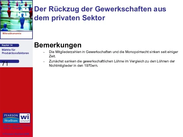 Der Rückzug der Gewerkschaften aus dem privaten Sektor Bemerkungen Die