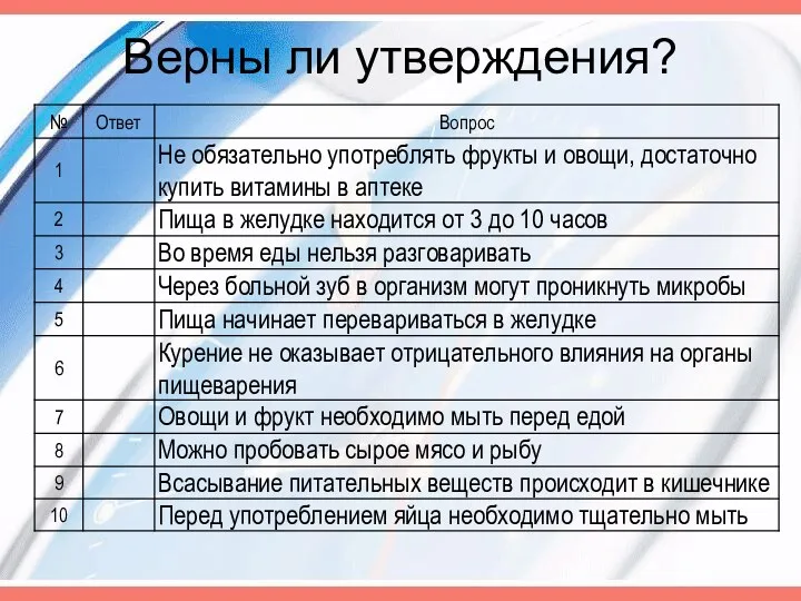 Верны ли утверждения?