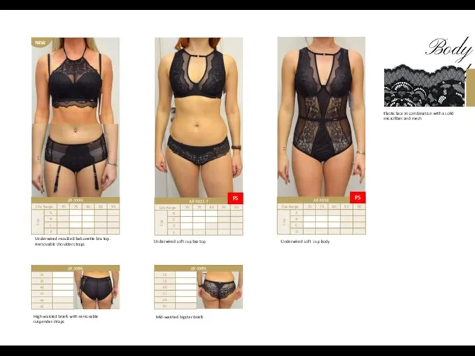 Body Code SCAN A9-XXXX Underwired moulded balconette bra top. Removable